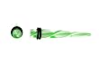 Acrylic Twister Taper - Green and White Swirl - 0g - Sold as a Pair
