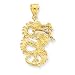 14k Solid 3-Dimensional Dragon Pendant Image