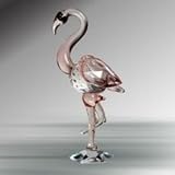 Handcrafted Bird CRYSTAL Decorative PINK FLAMINGO Collectible Figurine
