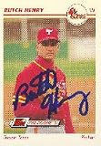 Butch Henry, Tucson Toros - Astros Affiliate Autographed Card
