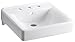 Kohler 2053-0 Ceramic Wall Mounted Square Bathroom Sink, 21.5 x 11.25 x 19.5 inches, White