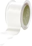 May Arts 2-Inch Wide Ribbon, White Satin