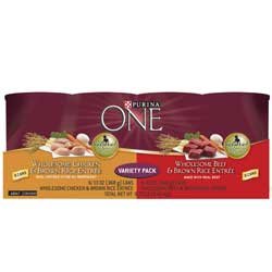 Purina ONE Wholesome Entre Chicken and Beef Variety Pack Canned Dog Food