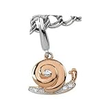 .025 CT TW 14K Rose Gold 14Kr Rhodium Plated Diamond Charm