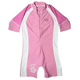 Baby Banz One Piece Sun Protection Swimsuit, Pink/White, Size 1