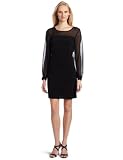 London Times Women's Jersey Long Sleeve Shutter Dress, Black, 6