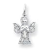 14k White Gold Filigree Praying Angel Pendant