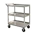 New Age 97769 Correctional Utility Cart 18-1/2"W x 39"H x 32-1/2"D with (3) Solid Shelves & 550 lbs Capacity