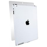 BodyGuardz Carbon Fiber Armor Full Body Skin for the Apple New iPad (3rd Generation) - White (BZ-ACWI3-0312)