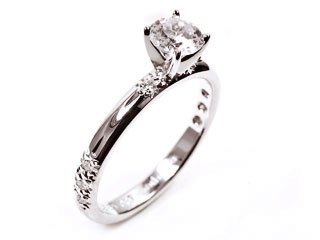 Diamond Engagement Ring 14k White Gold Ring Size 6 CTW 0.12 Center Stone Not Included