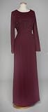 Eggplant Long-Sleeved Chiffon Gown