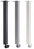 Metallic Silver 27 Inch Square Table Leg with Caster