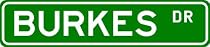 BURKES Street Name Sign ~ Personalized Family Lastname Sign ~ Gameroom, Basement, Garage Sign