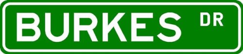 BURKES Street Name Sign ~ Personalized Family Lastname Sign ~ Gameroom, Basement, Garage Sign