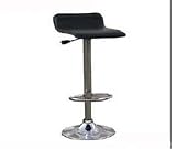 FTS - Counter Stool with Air Lift with Faux Leather Seat Top in Black and Polished Steel 136-120-24