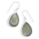 Faceted Genuine Labradorite Sterling Silver Teardrop Earrings $39.50