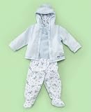 First Impressions Baby Boy 3-Piece Hoodie and Footie Set