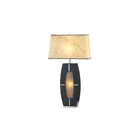 Nova Lighting 0773 Delacy Table Lamp, Dark Brown Wood & Brushed Nickel with Elephantine Parchment Shade