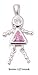 Jewelry : Sterling Silver October Bead Girl Charm With Pink CZ