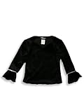 Next Concept - Girls Long Sleeved Velvet Top, Black