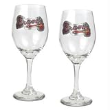 Atlanta Braves MLB 2pc Wine Glass Set - Primary Logo