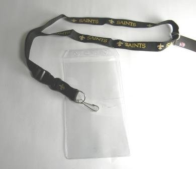 New Orleans Saints Lanyard and Plastic Ticket Holder