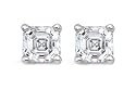 1 3/8 Carat Asscher Cut Diamond Stud Earrings 18K White Gold GIA certified