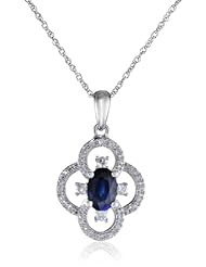 White-Gold Diamond Flower Pendant Necklace (0.14cttw, G-H Color, I1-I2 Clarity) 17"