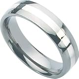 Titanium Sterling Silver Inlay 6mm Ring