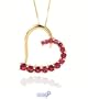 14K Yellow Gold Created Ruby Heart Pendant with Chain 18"