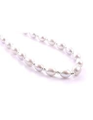 Hanfords of London Handmade Grey Pearl & Silver Necklace. Handcrafted in the UK. Birthstone for February, June & November.