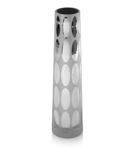 Oval Frosted Cylinder Glass Vase