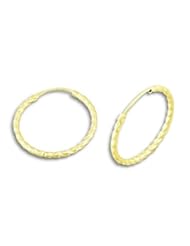 14K Yellow Gold Twisted Polished Hoop Kids Earrings