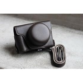 COSMOS ® GX1 Dark Brown PU Classic Leather Case Cover Bag For Panasonic Lumix DMC GX1 with G 14mm / F2.5 ASPH Len + Cosmos cable tie