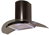 Premier Range Truly Curved 90cm Black Glass Cooker Hood H76.9B  from Premier Range