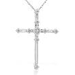 1/6ctw Round Brilliant Diamond Cross Pendant (GH/I1-I2) in 14k White Gold