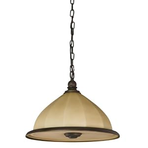 American Fluorescent FAP126RBSCT Faceted Blown Glass Chain Pendant, Oil Rubbed Bronze by American Fluorescent