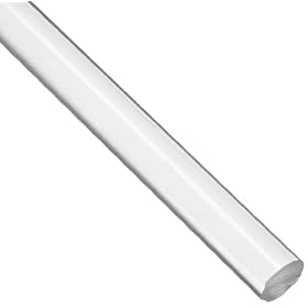 Acrylic Rod, Cast, Clear, 3/4" Diameter 24" L