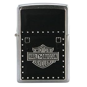 Zippo Lighter Harley-Davidson Saddle Bag Emblem, Brushed Chrome
