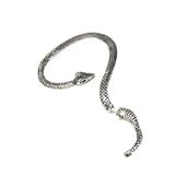 Zehui Sexy Serpent Snake Ear Cuff Wrap Earrings Boho Gothic Punk for Pierced Ear (Color: Ancient Silver)