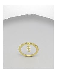 Key CZ Ring In 92.5 Sterling Silver