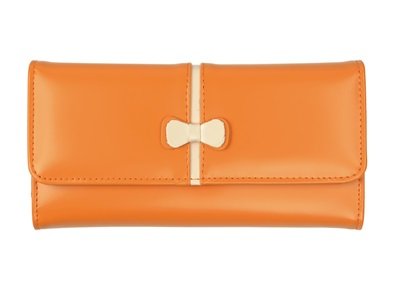 KLOUD City &reg; Orange synthetic leather bowknot style women wallet purse