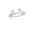 14K White Gold 1/4 ct. Princess Cut Diamond Wrap