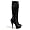 5 3/4 Inch Heel Black Scrunch Knee Boot Mid Platform Sexy Boots Size: 7