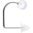 16 Gauge Clear Acrylic Ball Cone Lippy Loop Labret