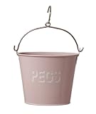 Pink Enamel Metal Peg Bucket
