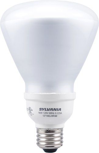 Sylvania 29565 16W Compact Fluorescent Lamp with R30 Cover Integral 120V Ballast, Medium Screwbase, Warm White, 1-Pack # CF16EL/BR30/1BL/6 120V
