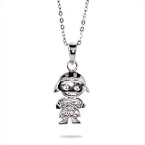 Eve's Addiction Sterling Silver and CZ Nina Girl Pendant - Clearance Final Sale