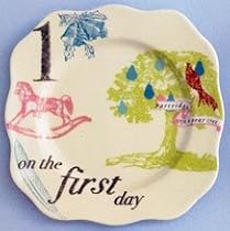 Rosanna 12 Days of Christmas Appetizer Plates, Set of 12