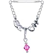 Invisible Bioplast Pink Gem Bitch Dangle Nipple Shield
